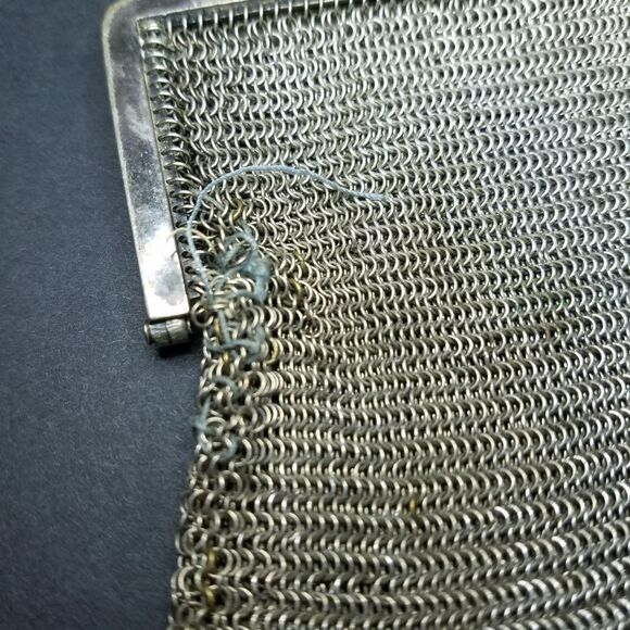 Vintage German Silver Soldered Mesh Evening Hand Bag - Picture 7 of 15